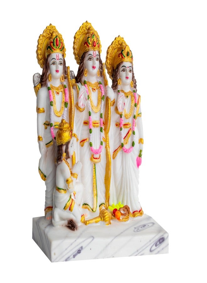 FABZONE Ram Darbar Idol | Ram Sita Laxman Hanuman Murti for Home Temple & Pooja Room | Marble Dust Finish Ram Parivar Statue 8.5 Inches - Image 2